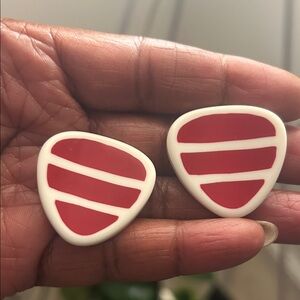 Vintage Red and White Earrings